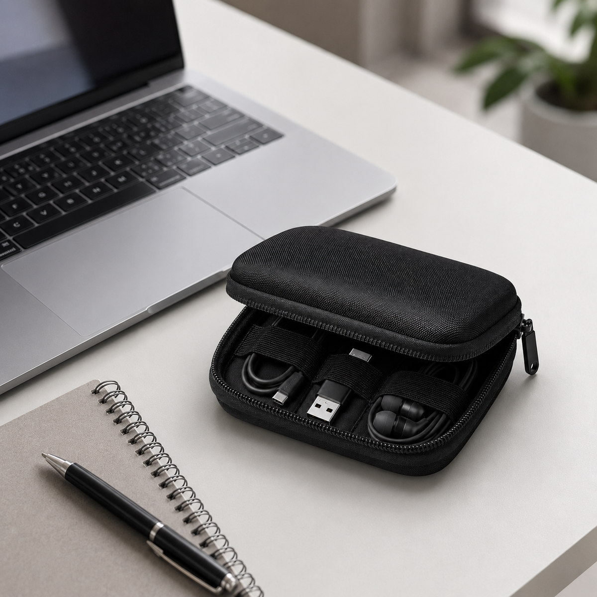 Mini Tech Accessory Organizer Case – Compact Cable, Charger & Earbud Storage Bag
