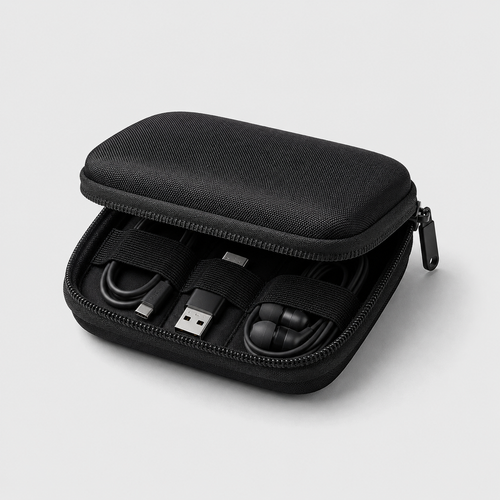 Mini Tech Accessory Organizer Case – Compact Cable, Charger & Earbud Storage Bag