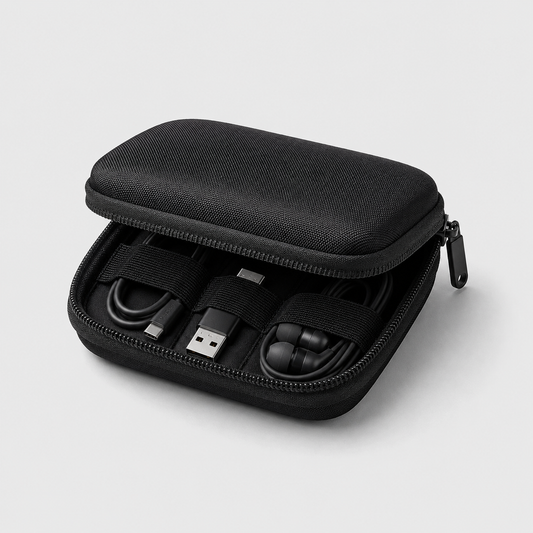 Mini Tech Accessory Organizer Case – Compact Cable, Charger & Earbud Storage Bag