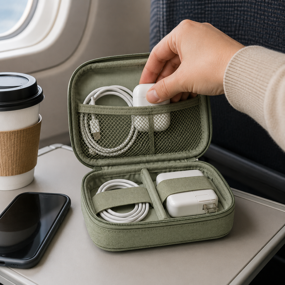Portable Charger and Cable Organizer Bag