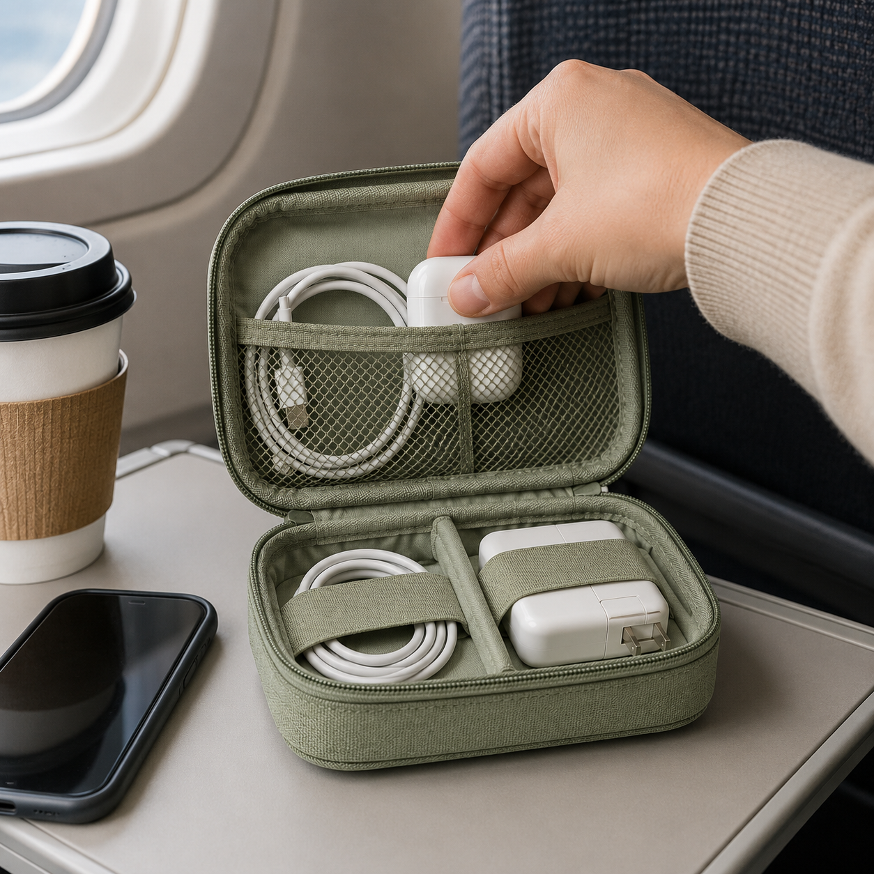 Portable Charger and Cable Organizer Bag