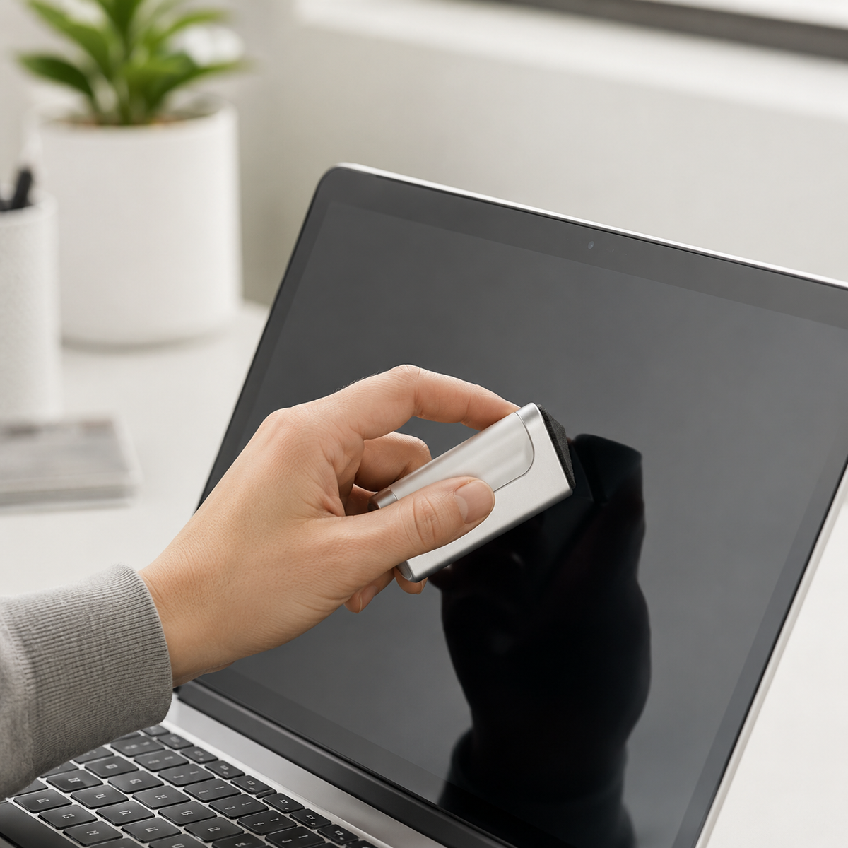 Portable Triangular Screen Cleaner for Everyday Devices