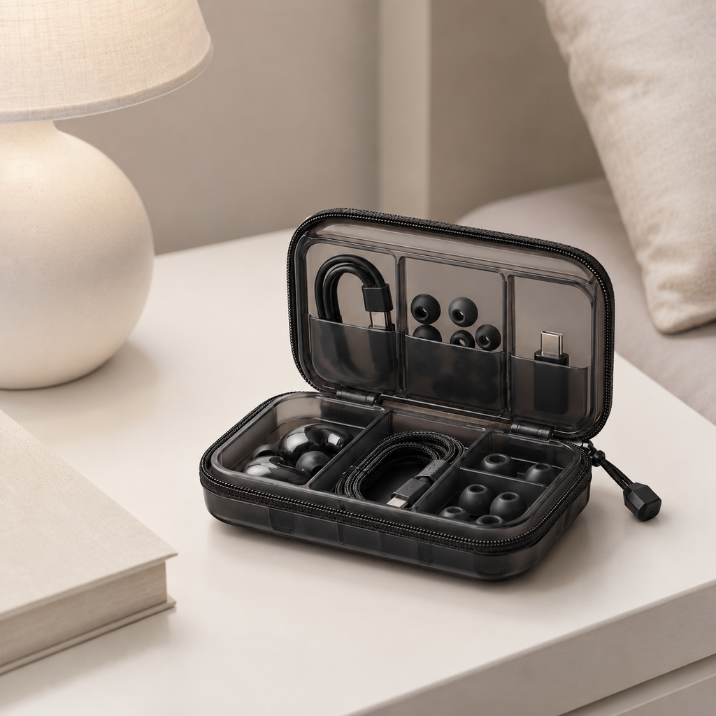 Transparent Tech Organizer for Earbuds & Accessories