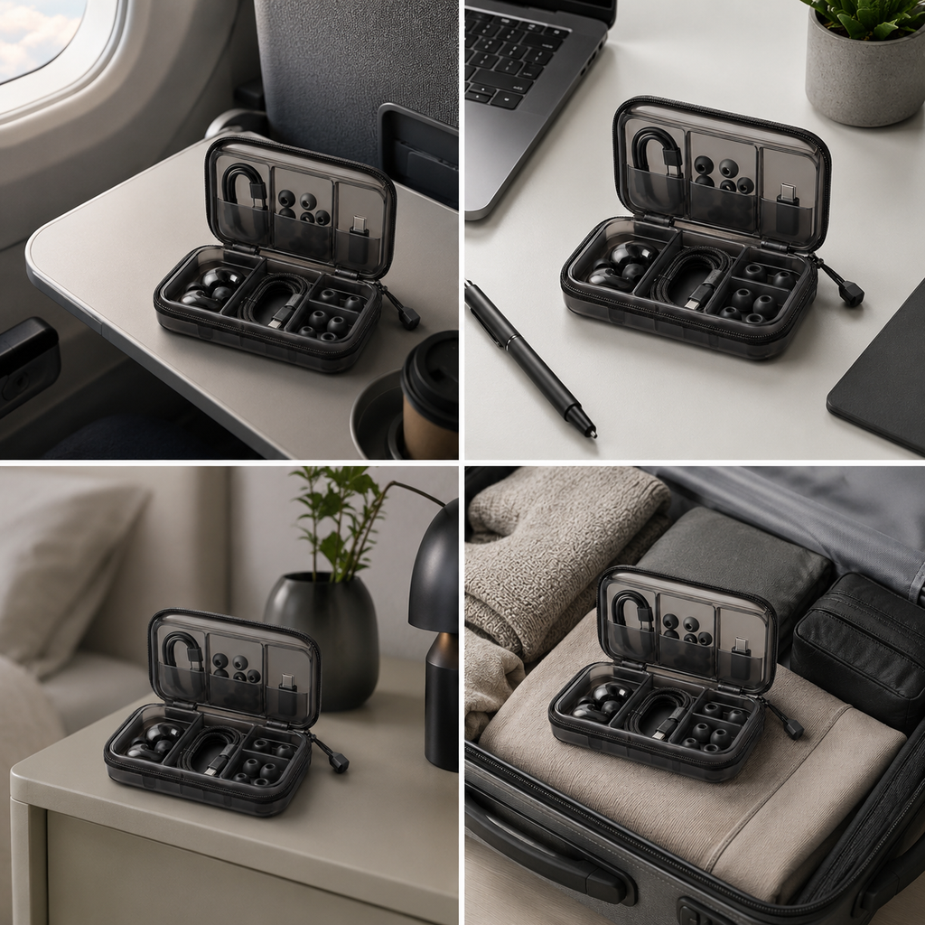 Transparent Tech Organizer for Earbuds & Accessories