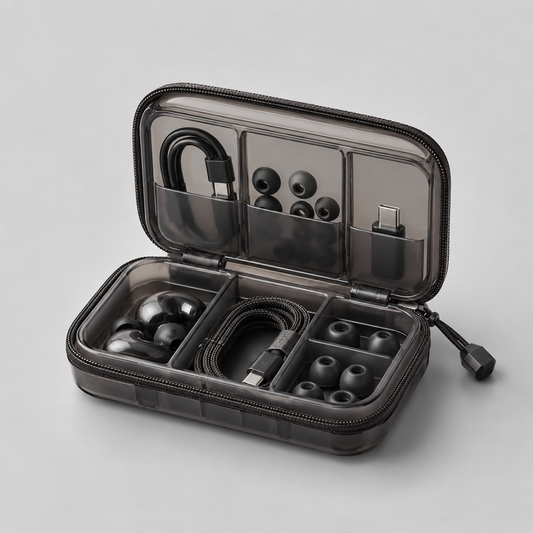 Transparent Tech Organizer for Earbuds & Accessories